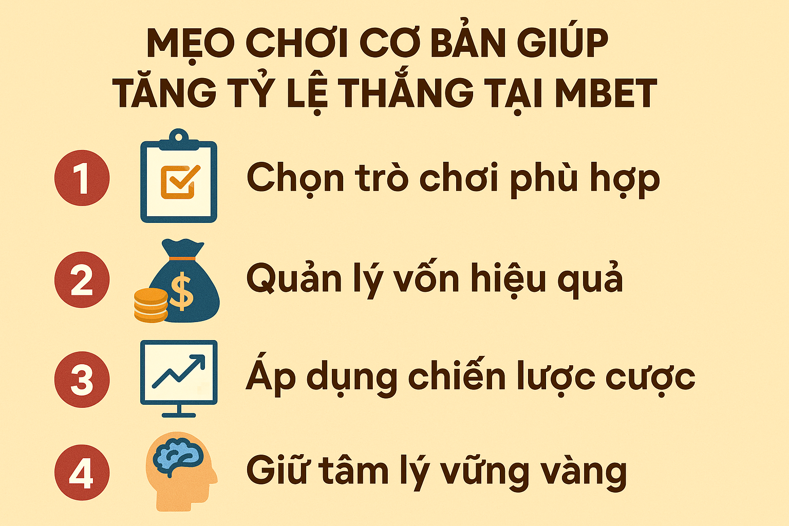 Một số mẹo chơi cơ bản giúp tăng tỷ lệ thắng tại Mbet